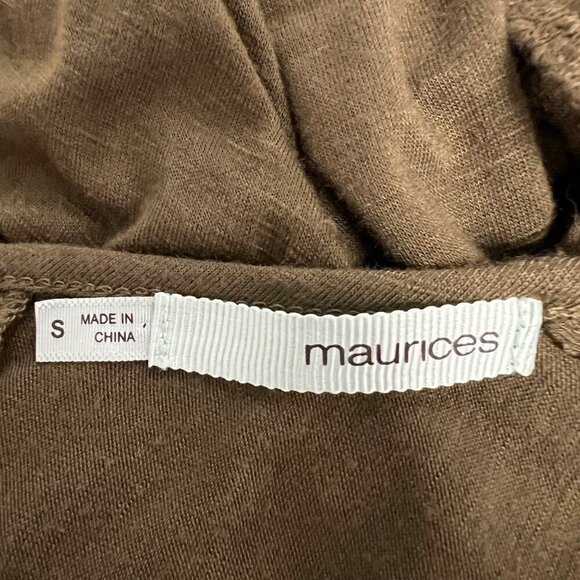 Maurices Scoop Neck Short Sleeve Crochet Back Blouse Green Womens Size Small - Picture 8 of 9